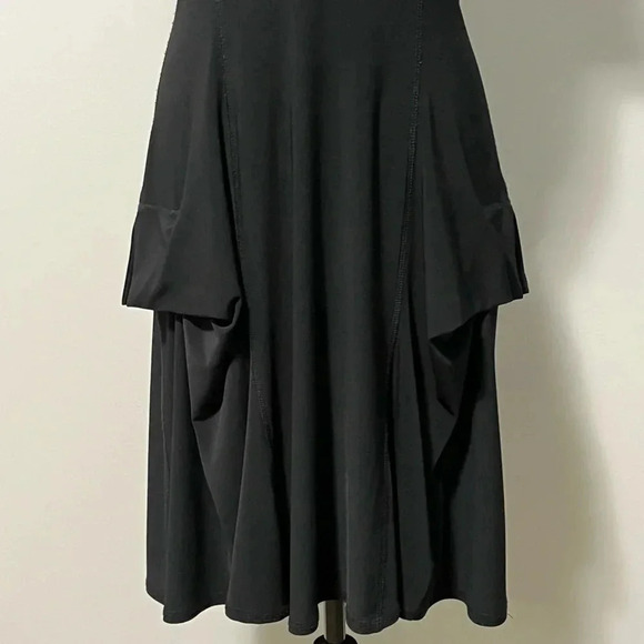 Joseph Ribkoff Short Sleeve Flared Skirt Stretch Black Dress - Picture 4 of 7